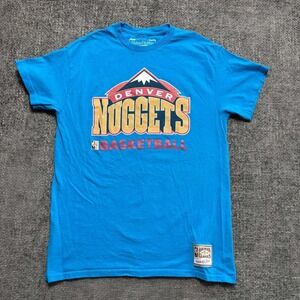 Mitchell & Ness Denver Nuggets NBA Mens Size M Blue Hardwood Classics Tee